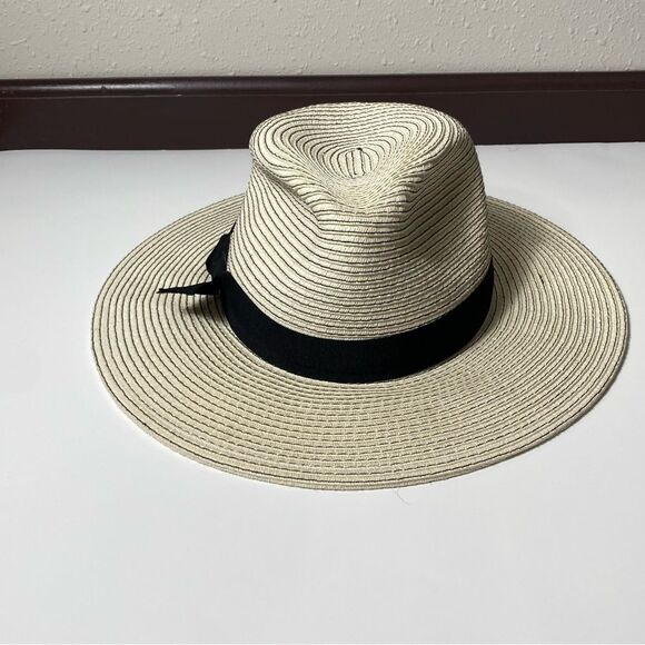 Broner Ladies Yacht Club Big Brim Fedora One Size Cream & Black - Picture 9 of 13